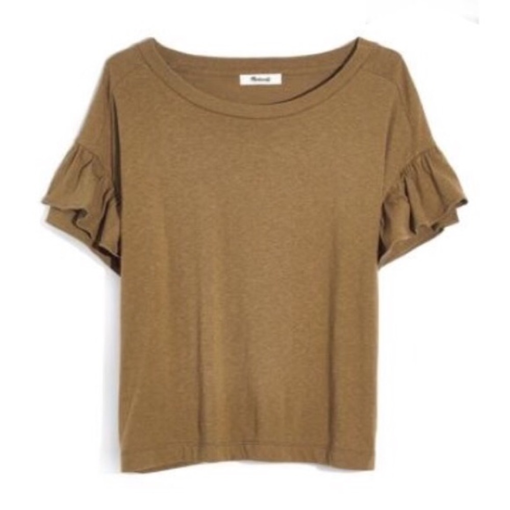 NWT Madewell Ruffle Sleeve Tee